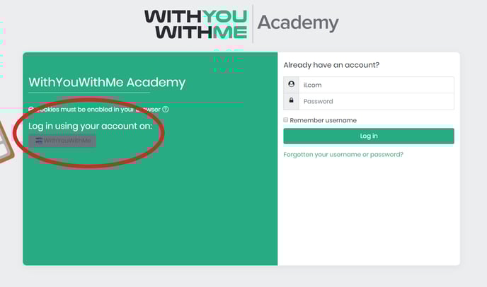 Academy login portal